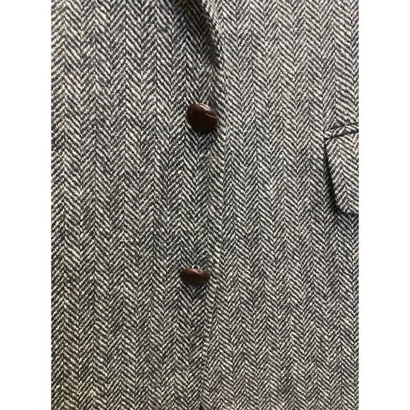 VINTAGE Tweed Sport Coat Mens 40R Brown Gray Herringbone Wool Lambs Wool Blend - Picture 11 of 12